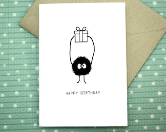 Spirited Away Soot Sprites Birthday Card