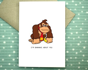 Donkey Kong - I'm Bananas About You - Anniversary Love Card
