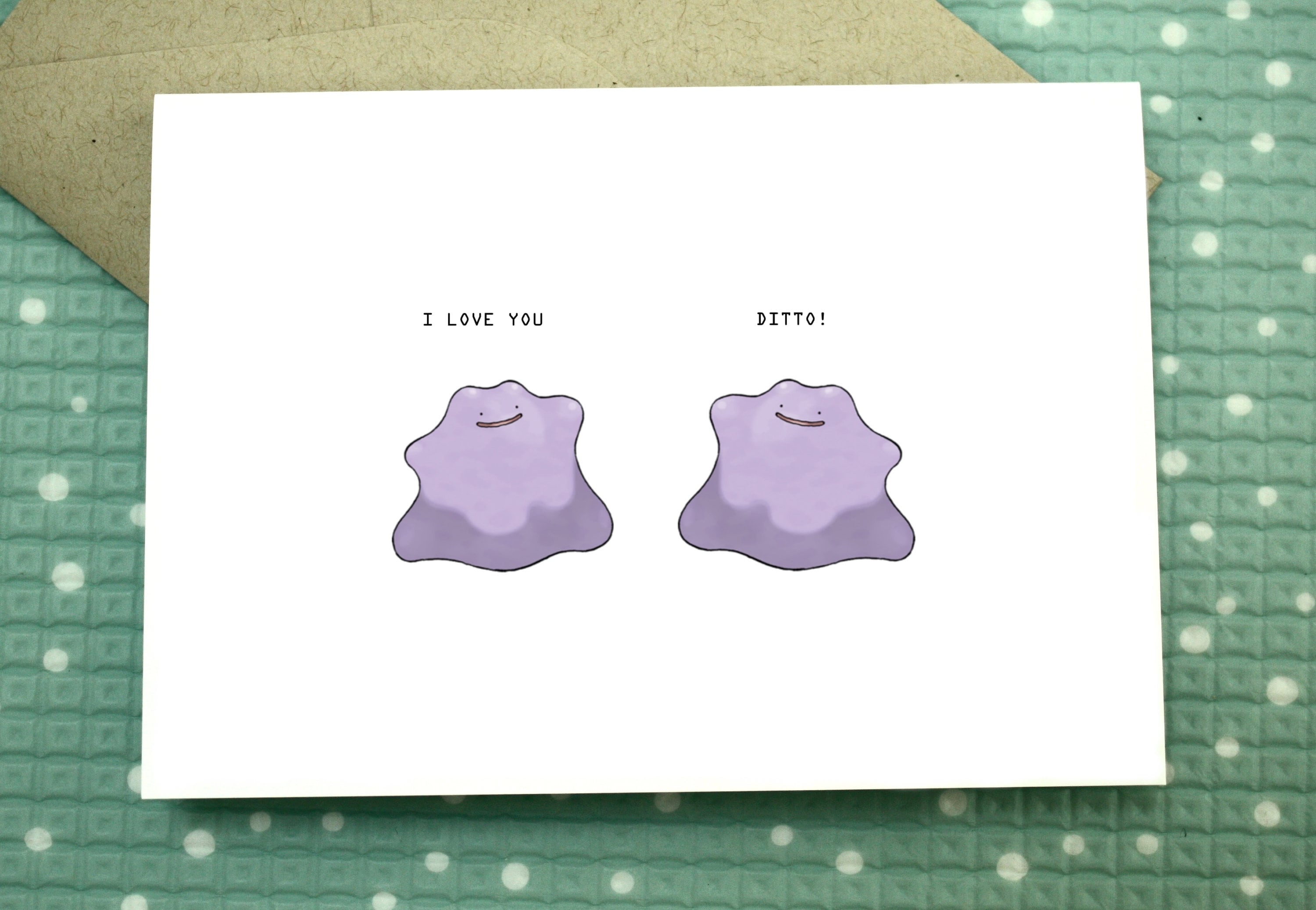 I Love You Ditto Pokemon Anniversary Card 