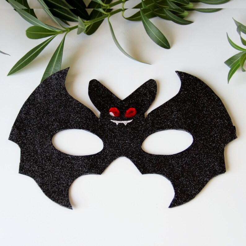 Bat felt mask Glitter bat girls costume mask Etsy