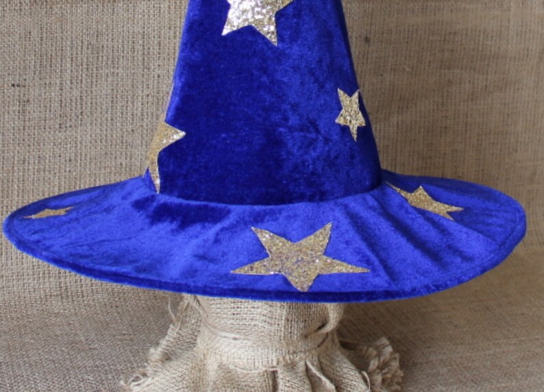 Blue wizard hat adult Wizard costume hat Velvet magic hat Etsy