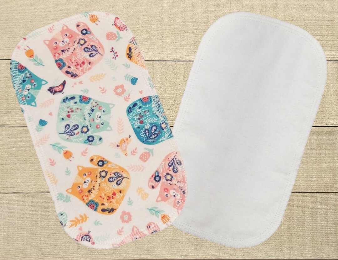 10 Washable Toilet Paper / Sanitary Wipe Multicolored Cats Etsy