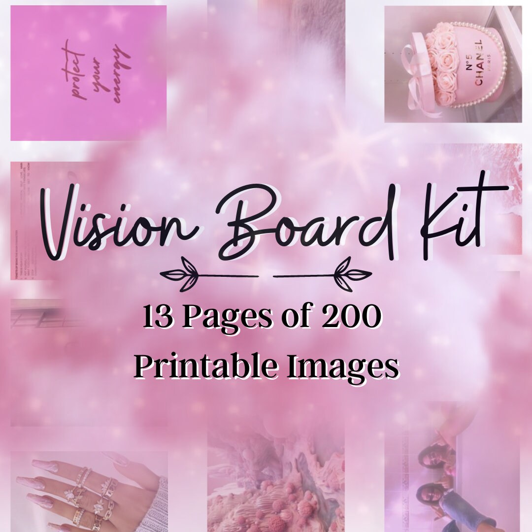 Printable 2024 Black Girl Vision Board, 2024 Vision Board, 2024 Goals Board,  Aesthetic Vision Board 