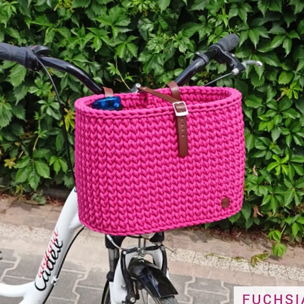 Handlebar basket, Front bike organizer, Bicycle basket crochet, Bike accessories, Lenkertasche