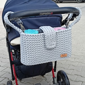 LEA M Stroller organizer, Diaper bag gray, Kinderwagen organizer tasche
