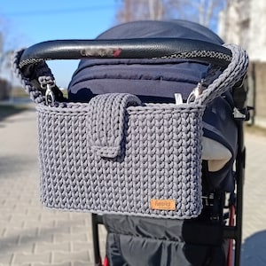 LEA M Stroller organizer, Diaper bag gray, Kinderwagen organizer tasche