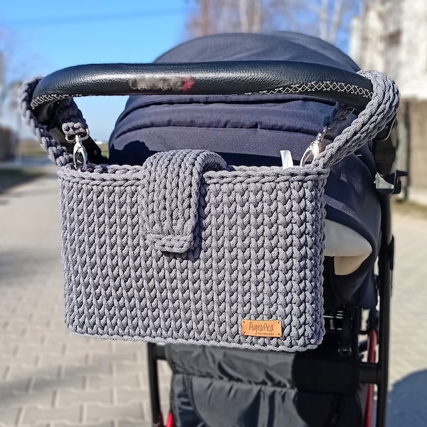 LEA M Stroller organizer, Diaper bag gray, Kinderwagen organizer tasche