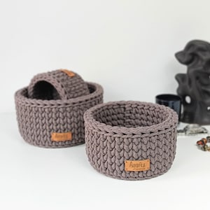 Crochet Cotton Rope Basket: Woven Storage Basket