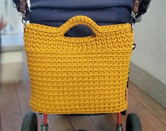 MIA Diaper bag for stroller, Stroller organizer yellow, Kinderwagen organizer tasche