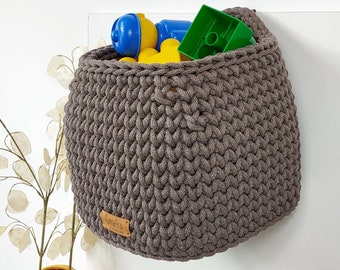 Crochet hanging basket, Woven basket, Storage basket, Toys basket