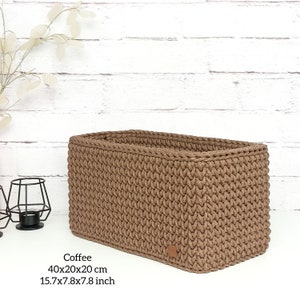 Rectangle rope basket, Diaper basket, Crochet storage basket, Storage organizer image 4