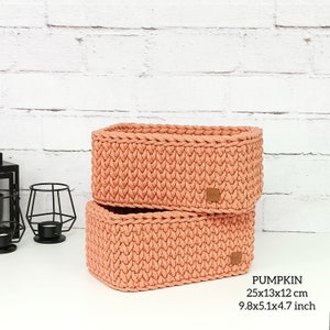 Rectangle rope basket, Diaper basket, Crochet storage basket, Storage organizer image 5