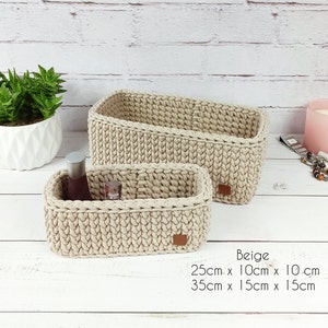 Rectangle rope basket, Diaper basket, Crochet storage basket, Storage organizer zdjęcie 4