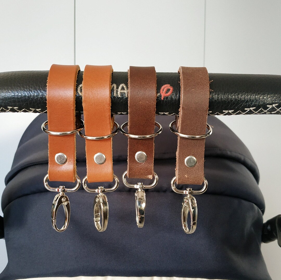 Leather Diaper Bag Hooks, Stroller Straps, Stroller Organizer Hooks