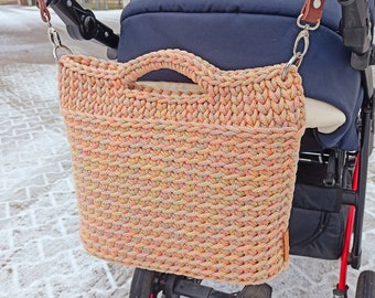 Handmade Cotton Cord Stroller Organizer Diaper Bag