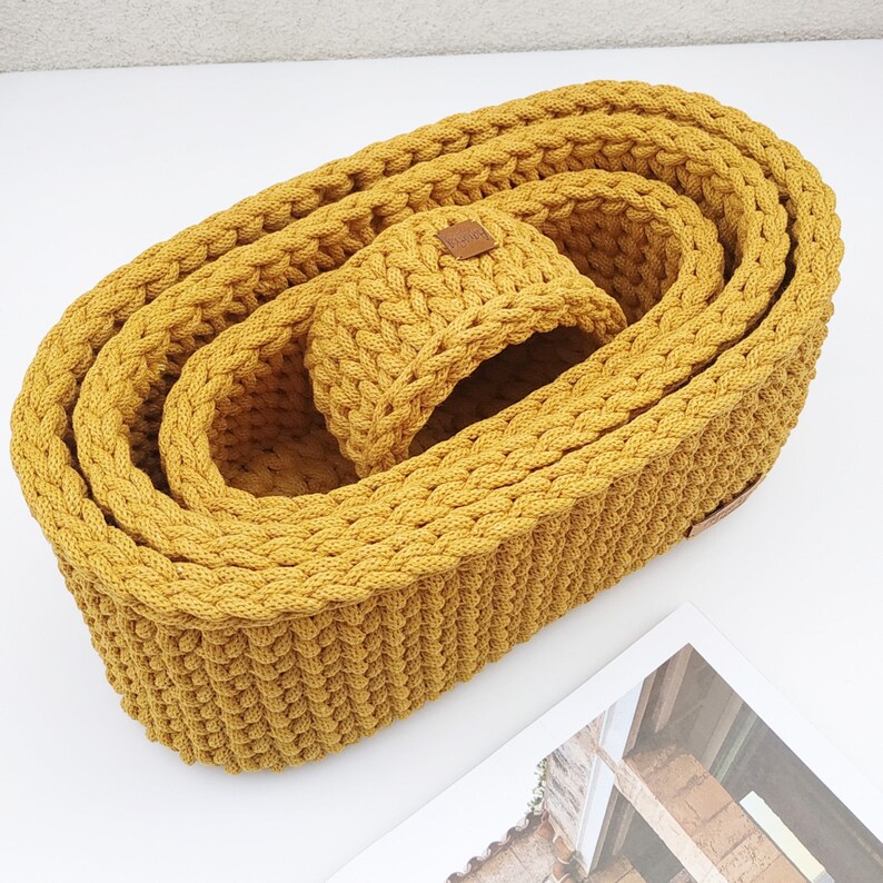 Oval Rope Basket Diaper Basket Crochet Storage Basket Etsy