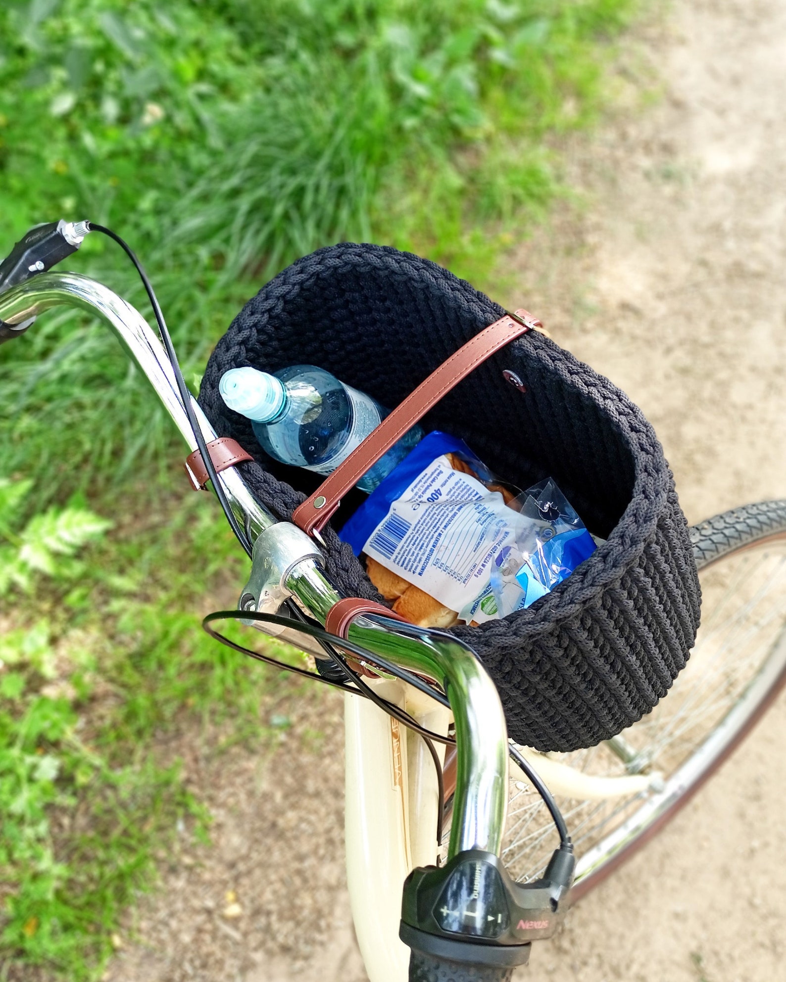 Handlebar Basket Bike Organizer Bike Basket Crochet Etsy
