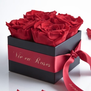 Rosenbox Flowerbox Poesie en Roses Infinity Rosen Rot haltbar 3 Jahre Valentinstag Geschenk für sie