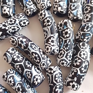 Perle di vetro Ercole Moretti, perla in vetro di Murano, cilindrica curva 4 cm Navi