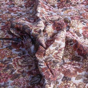 Floral Gobelin Tapestry Fabric – 140 cm / 55” Wide – Cotton – For Cushions, Curtains, Upholstery, Bags – Sold by the Meter