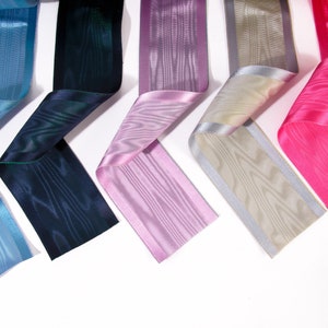Moire Ribbon 3&quot; Wide – Shimmering Synthetic Silk | Decorative Craft Ribbon for Gifts, Bows, Florals & DIY – Various Colors