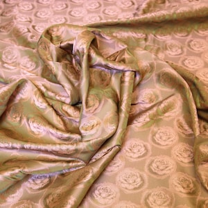 Luxurious Rose Jacquard Fabric – 138 cm (54&quot;) Wide | Polyester | Ideal for Bridal Gowns, Haute Couture, Costumes & Home Decor