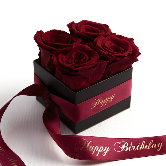 Buy 6 Red Roses Happy Birthday in Gold/silver Lettering W/ Bow Online in  India 