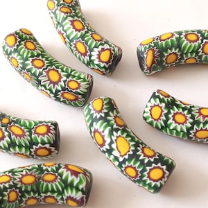 Perle di vetro Ercole Moretti, perla in vetro di Murano, cilindrica bombata 4 cm verde