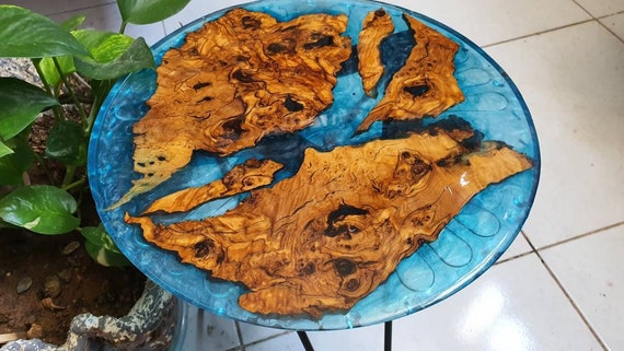 Epoxy Resin deco Round End Table