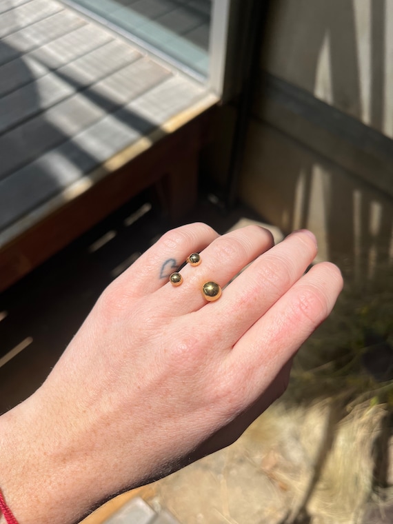 Unique Floating Ring, Stainless Steel Gold Ring, Round Ring, Ring with Circles, Gold Ring, Statement Jewelry