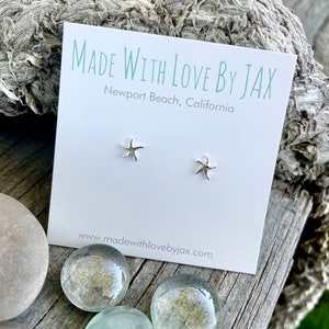 Starfish Earrings - Sterling Silver Starfish Studs - Minimalist Starfish - Dainty Starfish Stud Earrings