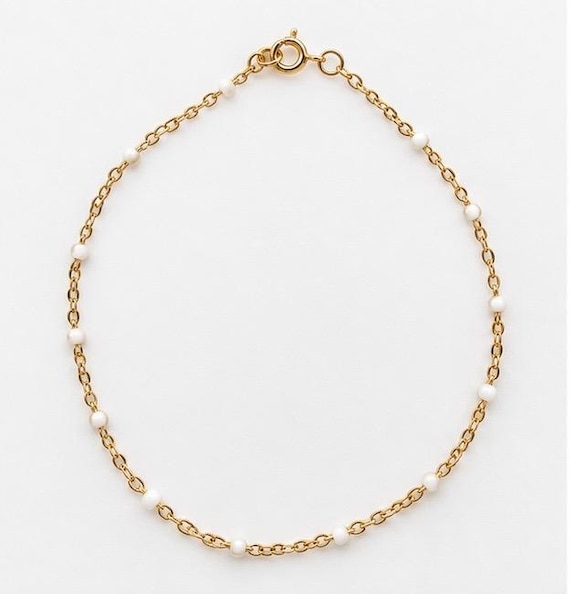White Enamel Anklet