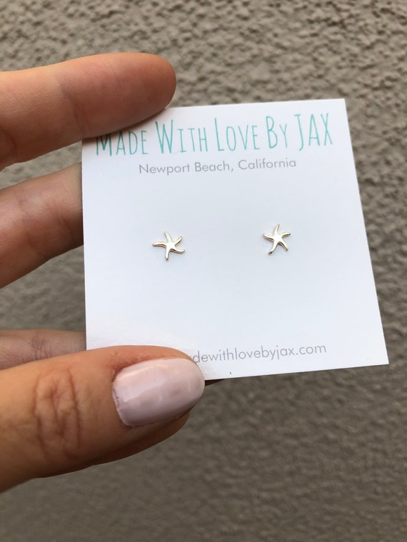 Starfish Earrings - Sterling Silver Starfish Studs - Minimalist Starfish - Dainty Starfish Stud Earrings