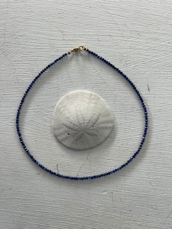 Lapis Lazuli Necklace, Beaded Necklace, Chocker Necklace, Blue Jewelry, Crystal Necklace, Blue Crystals, Gift For Her