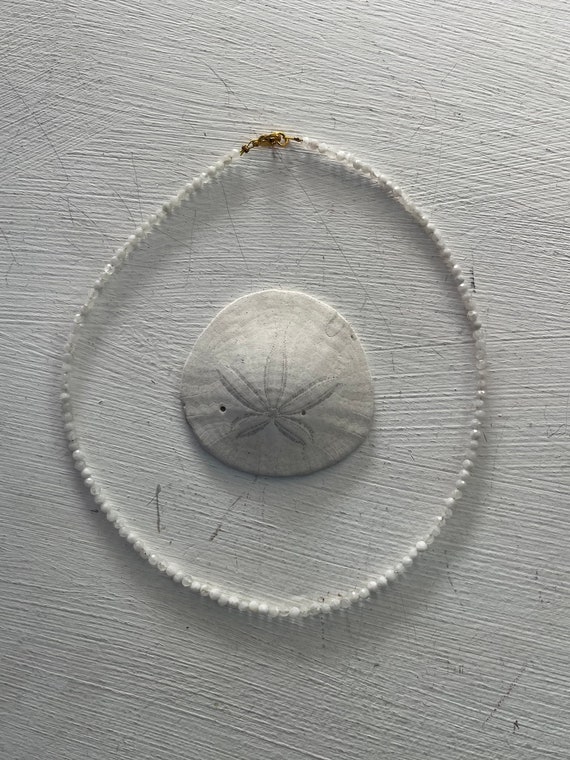 Moonstone Necklace, Beaded Necklace, Chocker Necklace, White Jewelry, Crystal Necklace, White Crystals, Gift For Her
