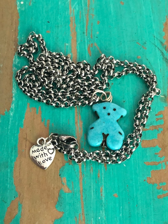 Turquoise Bear Necklace - Original Necklace