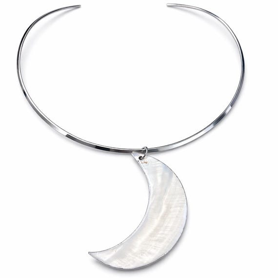 Moon Necklace - Mother Of Pearl Moon Choker