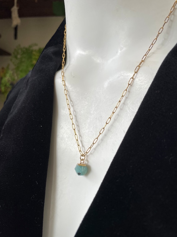 Cute Amazonite Pendant Necklace, Amazonite Necklace