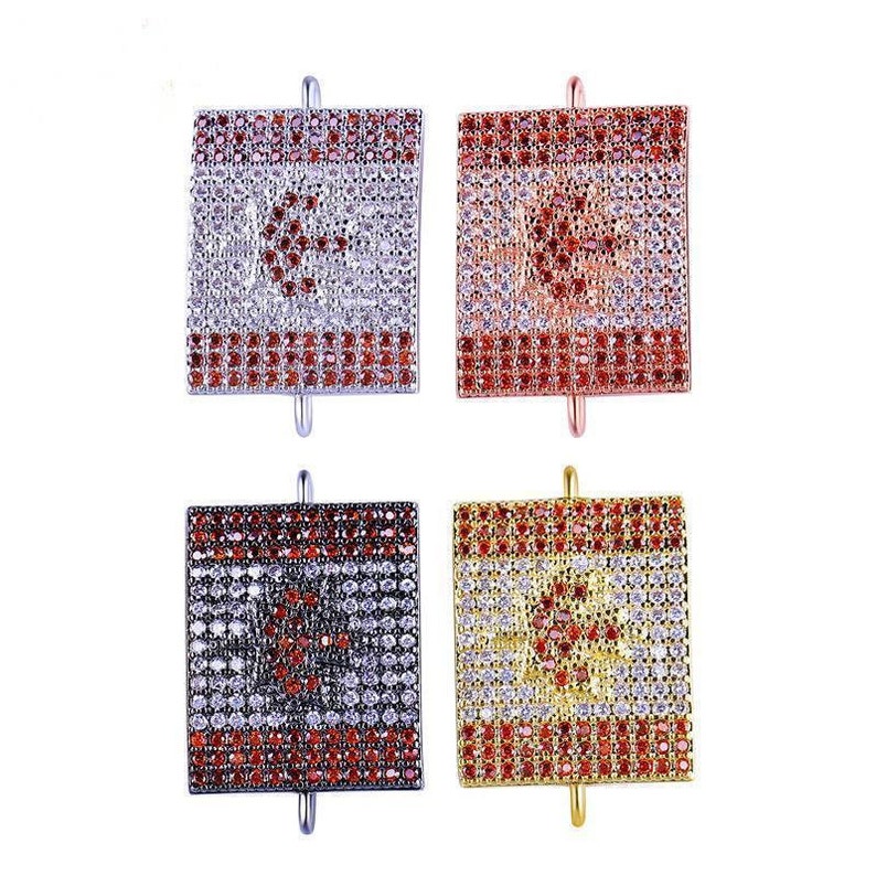 Jewelry Findings Micro Pave Zircon Square shape Connectors Accessories For Women Fashion Jewelry Making JC447