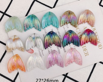 10 pcs Fan Forme Charmes Géométrique Acétate De Cellulose Fishtail Charme Pendentif Bijoux Boucles D'oreilles Pendentif Charme Diy Minimaliste Bijoux Accessoires