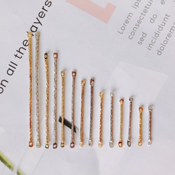 20pcs Stainless Steel Double Eye Pins: Jewelry Connector Bar