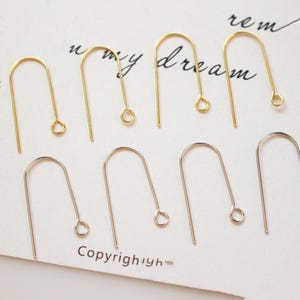 10 Stück 14k vergoldete Messing Haken Ohrdrähte,, Anlaufschutz Haken, DIY Ohrring Befestigung