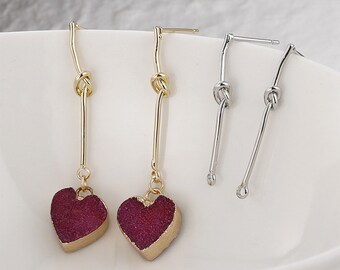 6 pendientes de barra chapados en oro, pendientes tipo botón, pendientes de barra, joyería de diseñador, hallazgos DIY