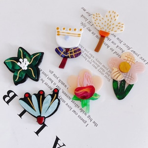 10pcs Plant flower Shape Charms Geometric Cellulose Acetate Charm Jewelry Earrings Pendant Charm Diy Minimalist Jewelry Accessories