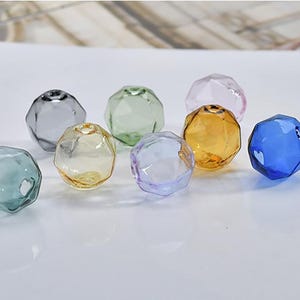 10pcs Glaze Beads big hole polygon  Beads Lampwork Stripe Hollow glass bead Glass Beads Handmade Bead Charm earrings Bracelet DIY Bead