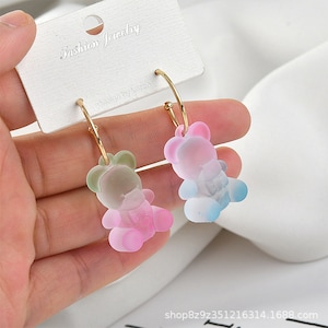 10 pcs - Gummy Bear Charm Teddy Bear Pendant ,Cellulose Acetate Gummy Bear Charm Candy Jewelry, Acrylic pendant , Unique charm
