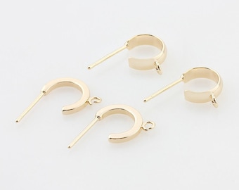 6 pendientes de latón chapado en oro de 18 quilates, cierre tipo C, accesorio para joyería, accesorio para pendientes DIY