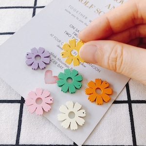 10pcs Flower Shape Wood Earrings Charm, leaf Pendant charm Earring Findings, Jewelry Making, Diy Material, Jewelry Supplies