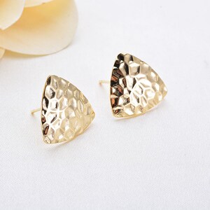10pcs Gold Plated Brass Bent Triangle Ear Studs Earring Studs,DIY Earring attachment,Metal Earrings Accessories Designer Jewelry Making