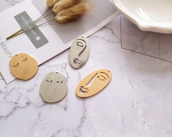 6pcs Alloy Face Charm,Abstract Face Pendant,DIY Earring Charms, Jewelry Supplies